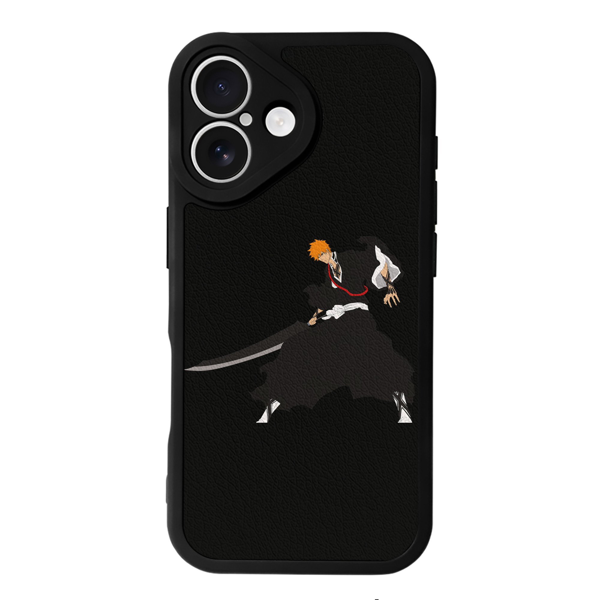 ブリーチ 黒崎一護（くろさき いちご）BLEACH Kurosaki Ichigo 【iPhone 16シリーズ対応】シリコンスマホケース（レザー調） 材質：シリコン